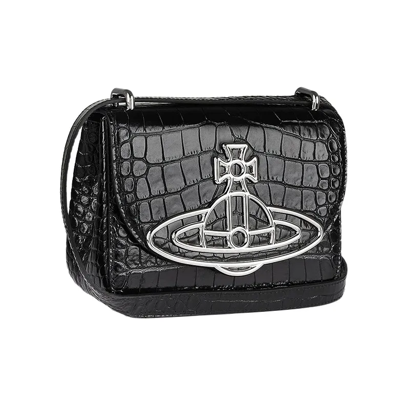 Vivienne Westwood Linda Cow Leather Shoulder Bag Crossbody Bag Women's Black-1