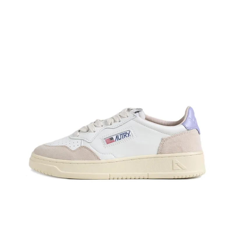 AUTRY Medalist Leather Low 'White Suede Lavender' Women's-0