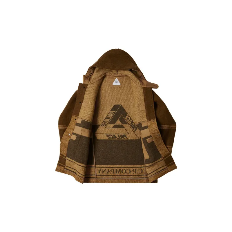 PALACE X C.P. Company Duffel Jacket Rubber Wool-3