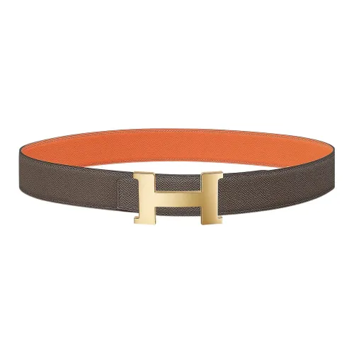 HERMES Leather Belts Men Brown