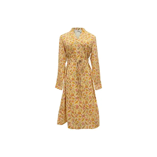 FOREVER 21 Long-Sleeved Dresses Women's Wheat Yellow