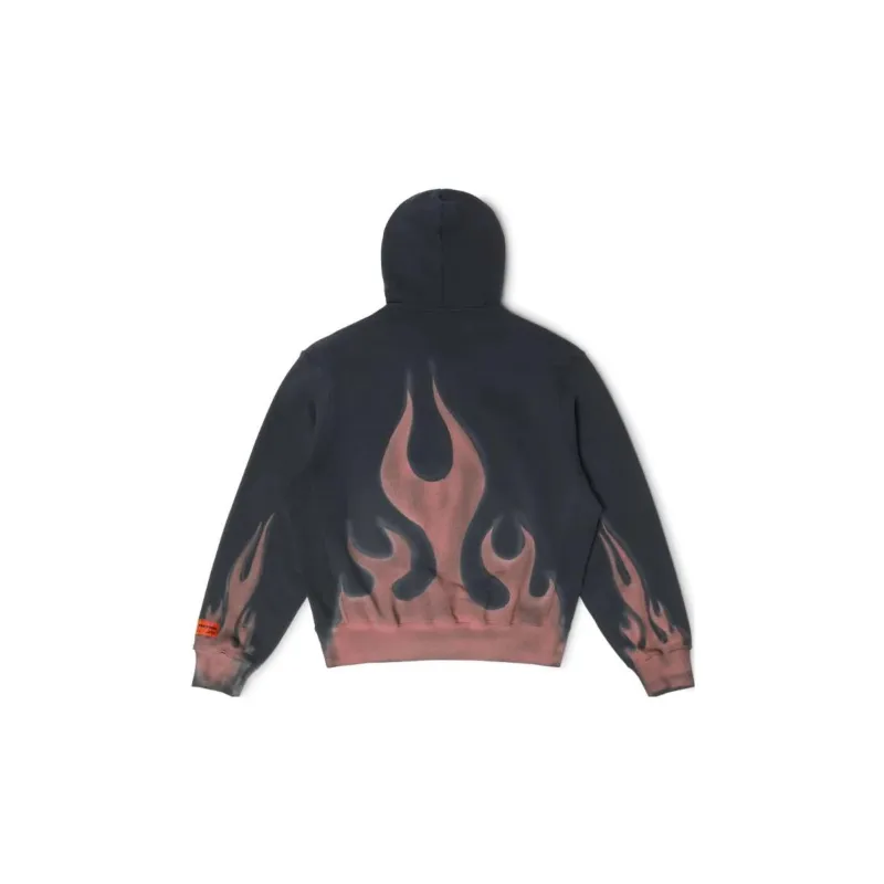 HERON PRESTON Flame print Cotton Hoodie-1