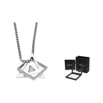 MAGICPOLE Titanium Steel Necklaces Unisex Silver