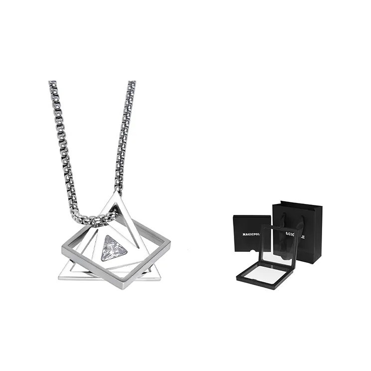 MAGICPOLE Titanium Steel Necklaces Unisex Silver-0