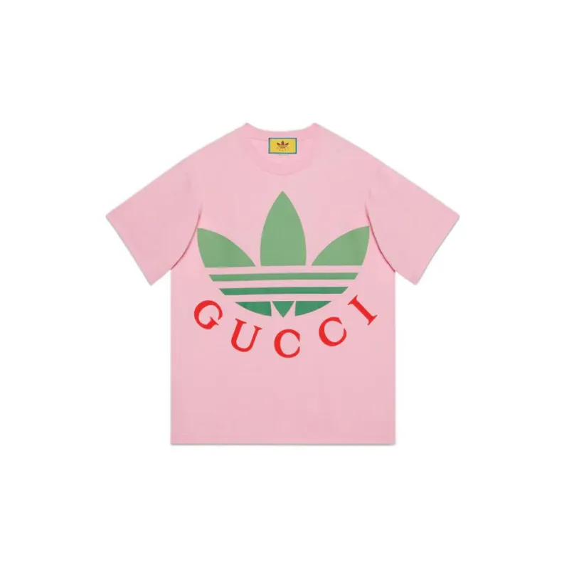 GUCCI X Adidas T-Shirt Pink - POIZON 
