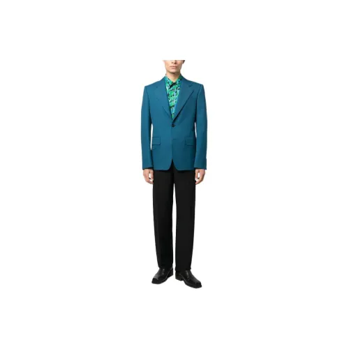 Alexander McQueen Business Suits Men Blue/Green