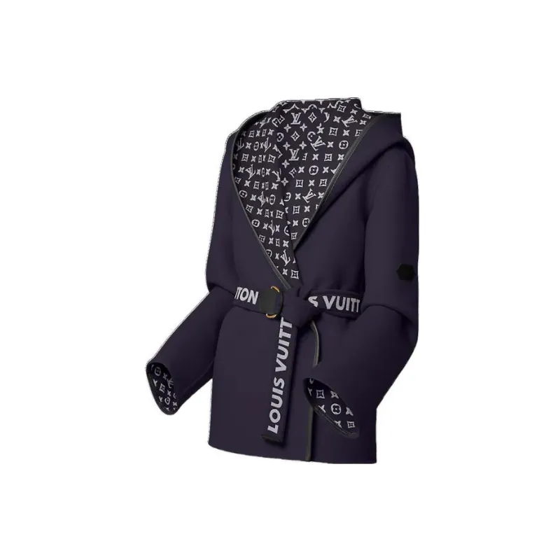 LOUIS VUITTON Signature Double Face Short Wrap Coat-2