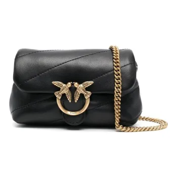 PINKO Quilted Leather Shoulder Bag, Crossbody Bag Regular Women's Black