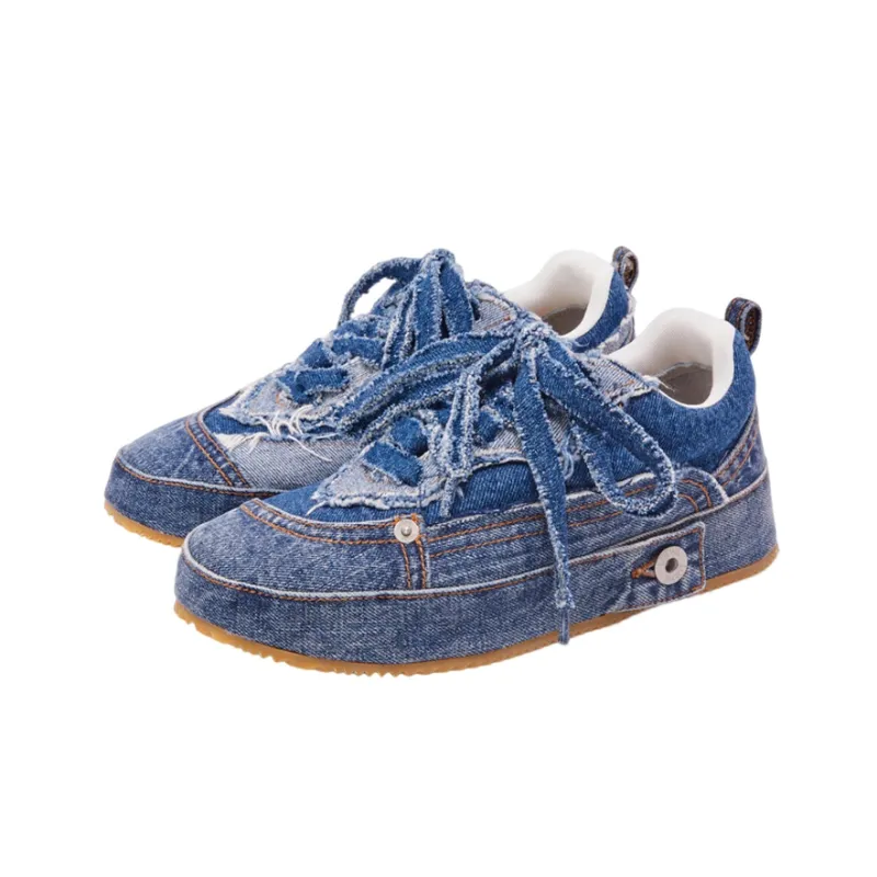 LOEWE Low Top Stylish Skateboarding Shoes Men's Blue-2
