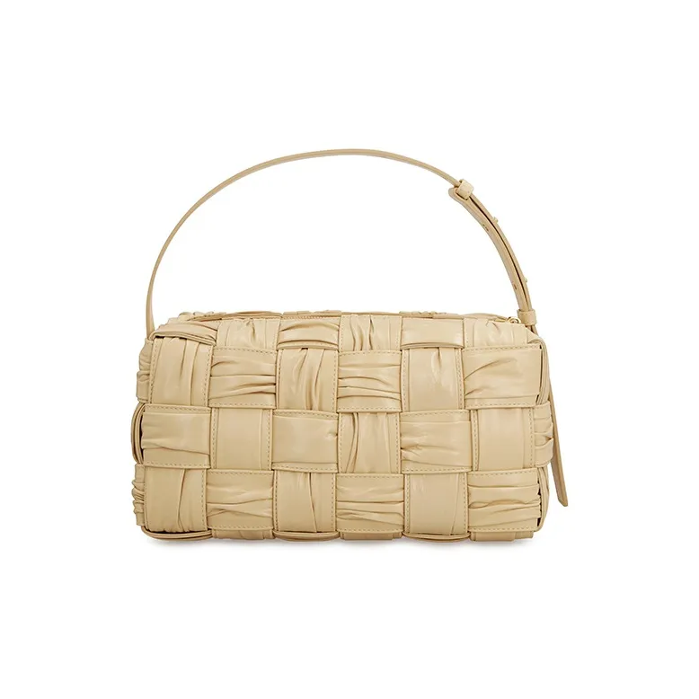 Bottega Veneta CASSETTE Cow Leather Handbag Shoulder Bag Women's Beige-2