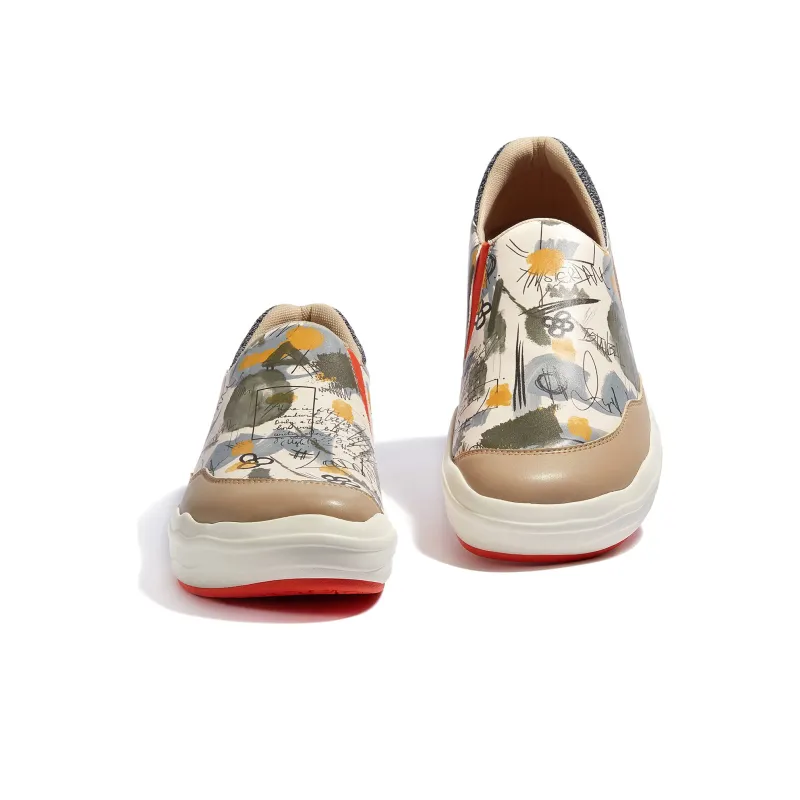 U.IN Painted Travel Shoes Andalusia 2 Stylish Skateboarding Shoes Women's-9