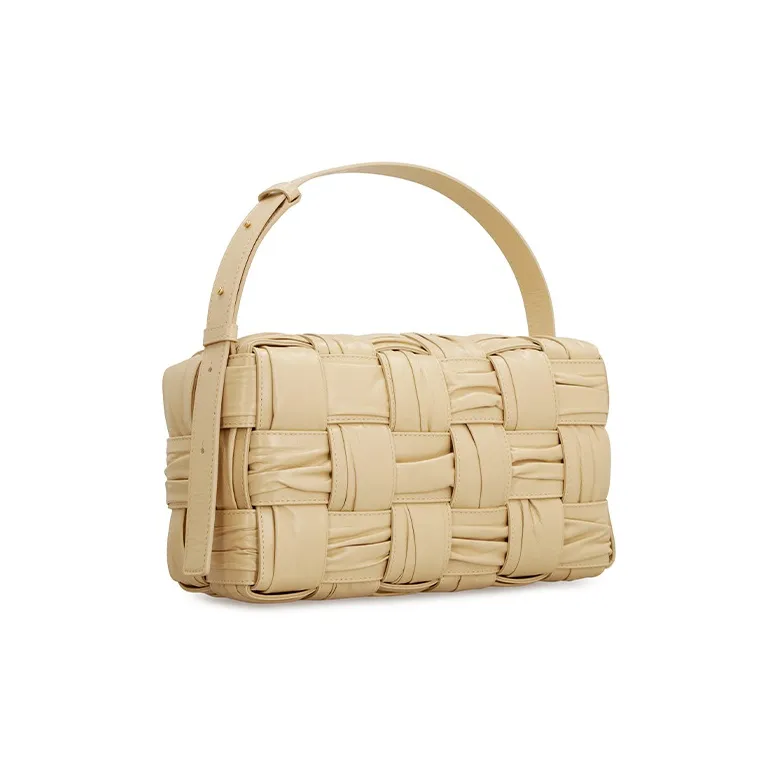Bottega Veneta CASSETTE Cow Leather Handbag Shoulder Bag Women's Beige-1