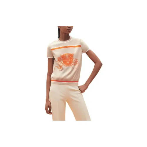 HERMES Cashmere Sweaters Women's Off White