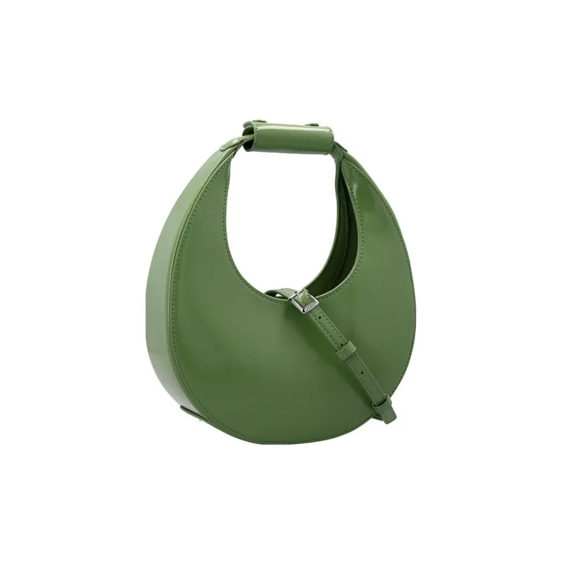 Staud Cow Leather Moon Bag Shoulder Bag Crossbody Bag Handbag Women's Green-1
