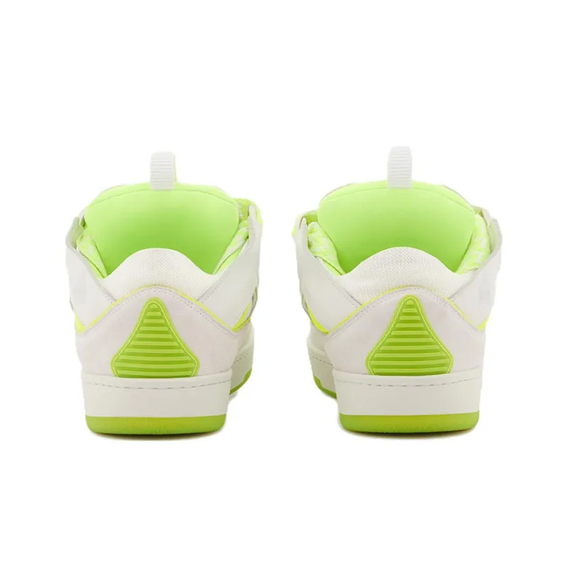 Lanvin Curb Low Top Stylish Skateboarding Shoes Women's White Yellow-4