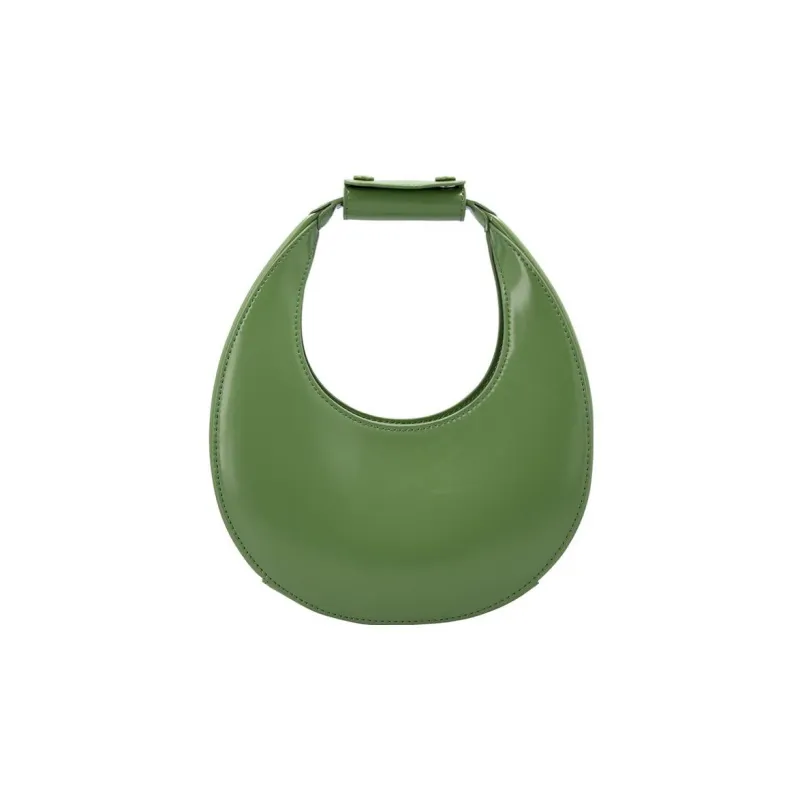 Staud Cow Leather Moon Bag Shoulder Bag Crossbody Bag Handbag Women's Green-0