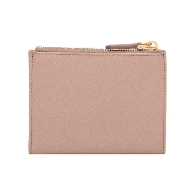 PRADA Saffiano Leather Wallet Small Size Women's Pink-2