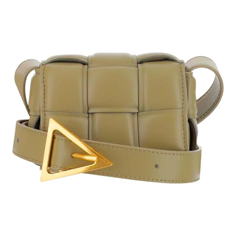 Bottega Veneta CASSETTE Sheepskin Shoulder Bag Crossbody Bag Mini Women's Taupe-0