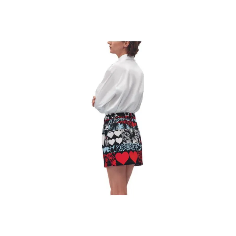 HERMES Denim Short Skirts Women's Red-3