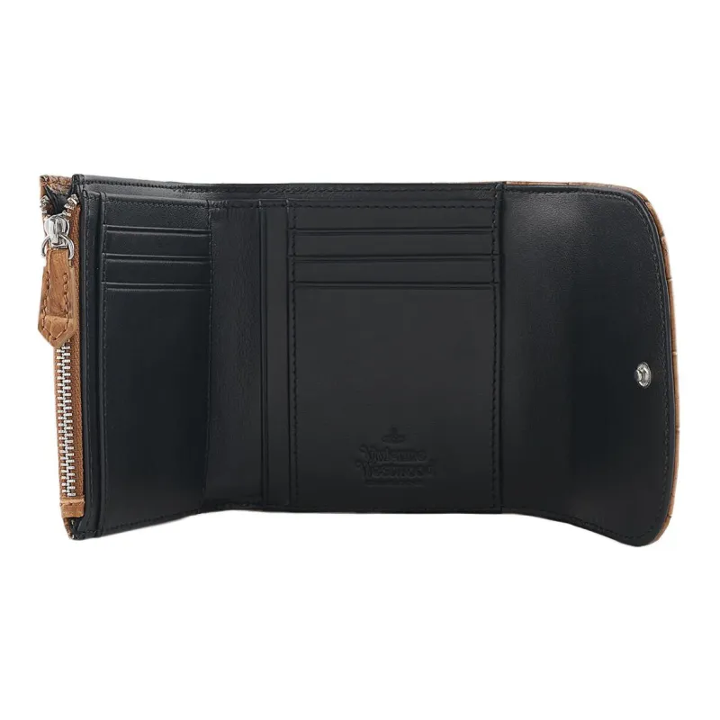 Vivienne Westwood Cow Leather Wallet Medium Size Women's Brown-2