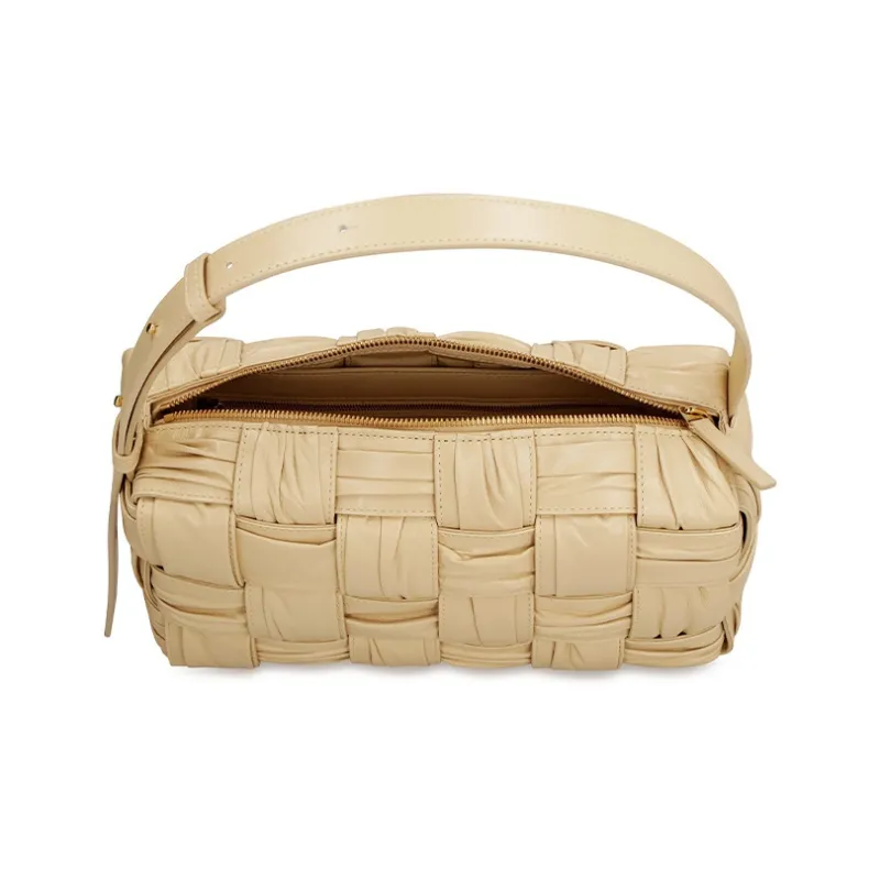 Bottega Veneta CASSETTE Cow Leather Handbag Shoulder Bag Women's Beige-3