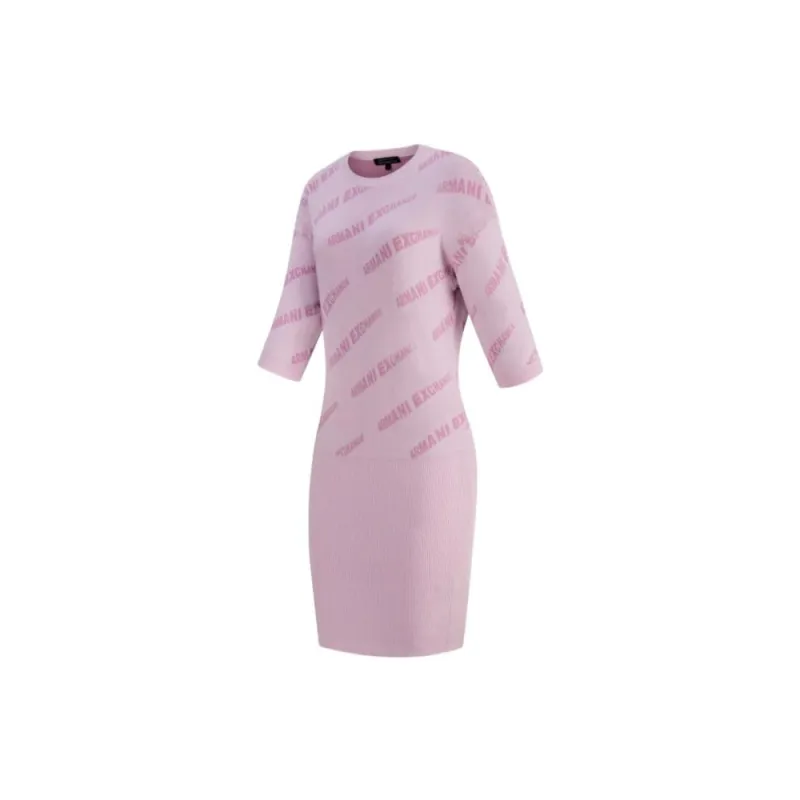 ARMANI EXCHANGEAE SS23 Short Sleeved Dress Women's Pink-2