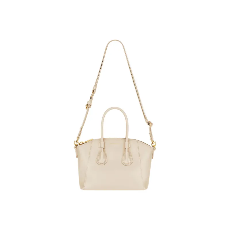 GIVENCHY Antigona Smooth Calf Leather Shoulder Bag Crossbody Bag Handbag Mini Women's Beige-1