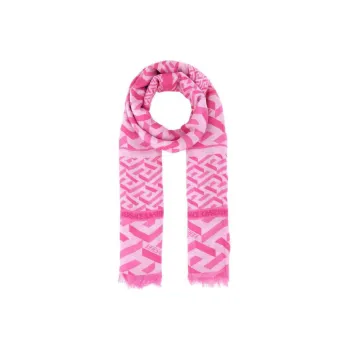 VERSACE Printed Raw Cut Edge Scarf