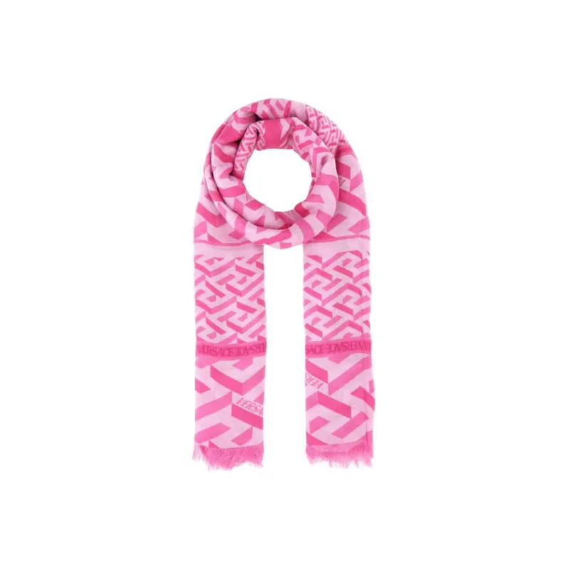 VERSACE Printed Raw Cut Edge Scarf-0