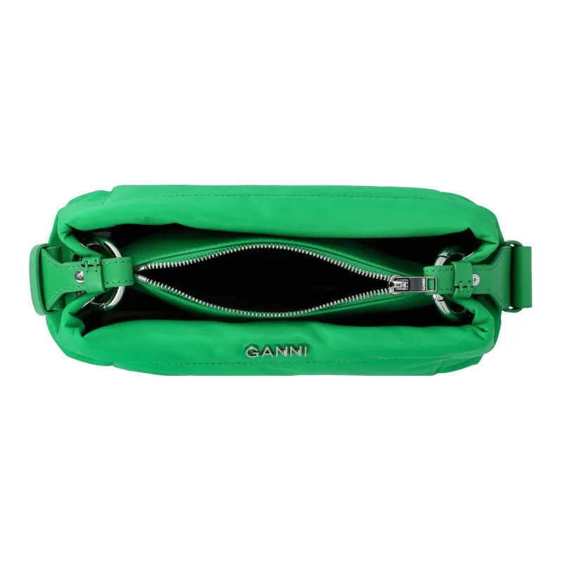 GANNI Nylon Baguette Bag Handbag, Shoulder Bag Women's Green-4