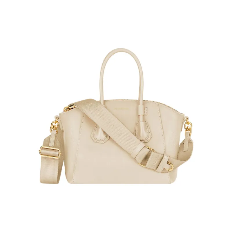 GIVENCHY Antigona Smooth Calf Leather Shoulder Bag Crossbody Bag Handbag Mini Women's Beige-3
