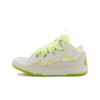 Lanvin Curb Low Top Stylish Skateboarding Shoes Women's White Yellow