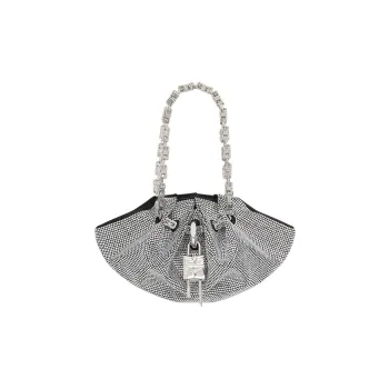 Givenchy Kenny Pleated Satin One Shoulder Handbags Mini Women's Silver