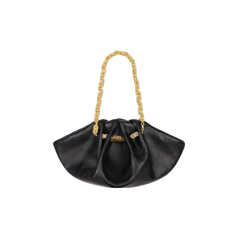 GIVENCHY Kenny Wrinkled Cow Leather One Shoulder Handbags Mini Women's Black-1
