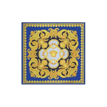 VERSACE Silk Scarves Men Blue
