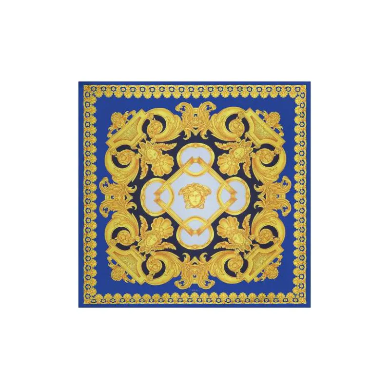 VERSACE Silk Scarves Men Blue-0