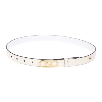 FENDI Casual Fashion Smooth Buckle Leather Belts Women's White