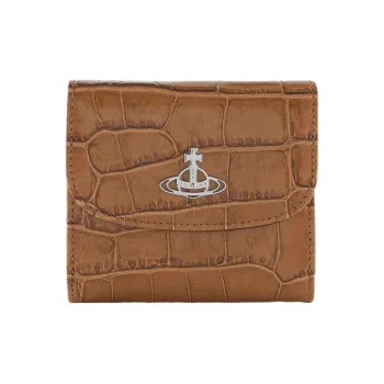 Vivienne Westwood Cow Leather Wallet Medium Size Women's Brown