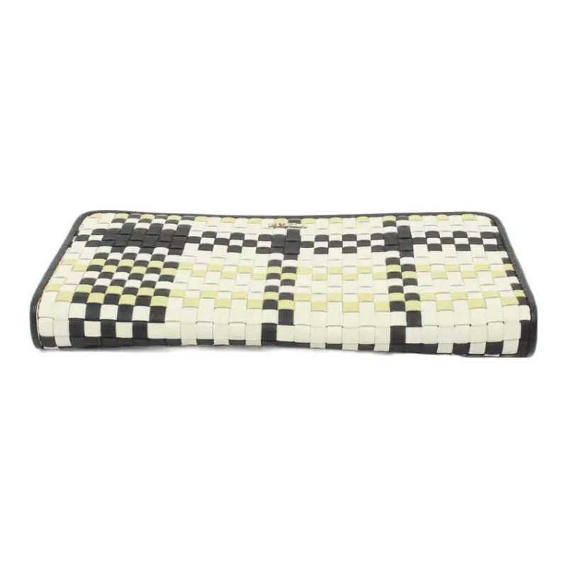 Furla Genuine Leather Clutches Wallets Large Size Women's Yellow/White/Black Multicolor-3