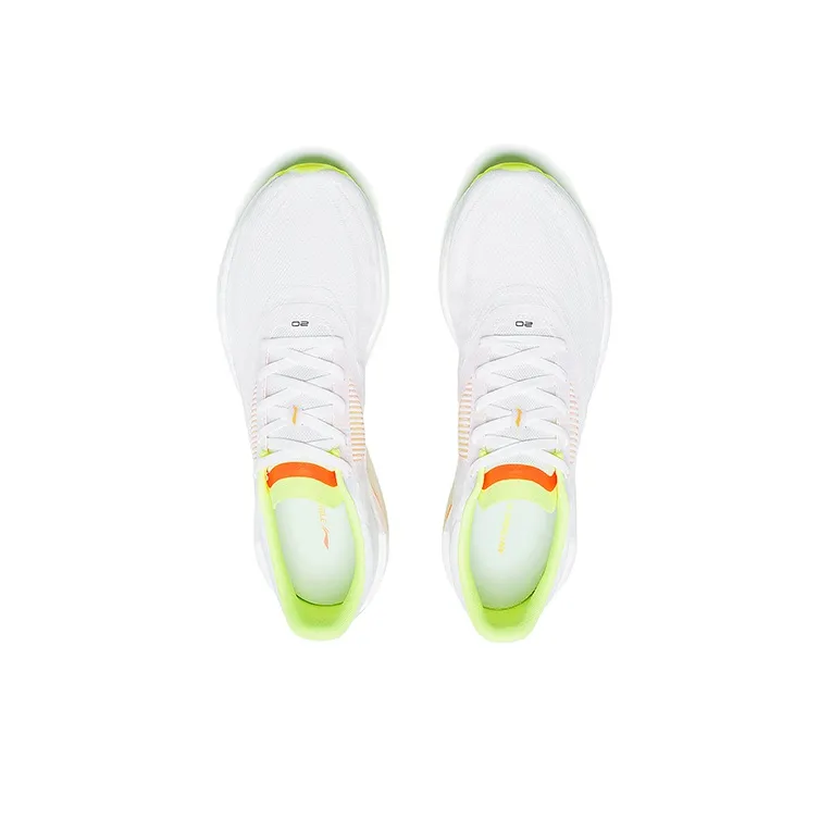 LiNing Cushioned Slip Resistant Abrasion Resistant Low Top Casual Running Shoes Men's White Green Red-2