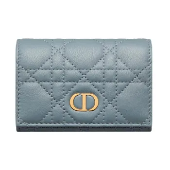 DIOR Calfskin Wallet Extra Small Women's Blue
