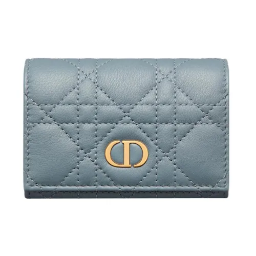 DIOR Calfskin Wallet Extra Small Women's Blue