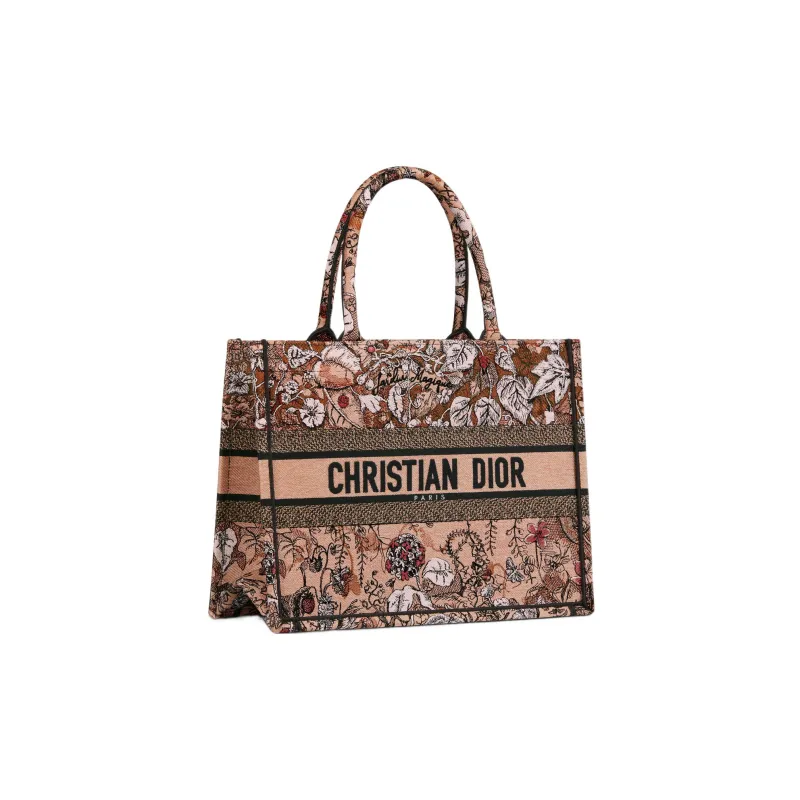 DIOR BookTote Embroidery Tote Bag Shopping Bag Shoulder Bag Handbag Medium Size Women's Pink-1
