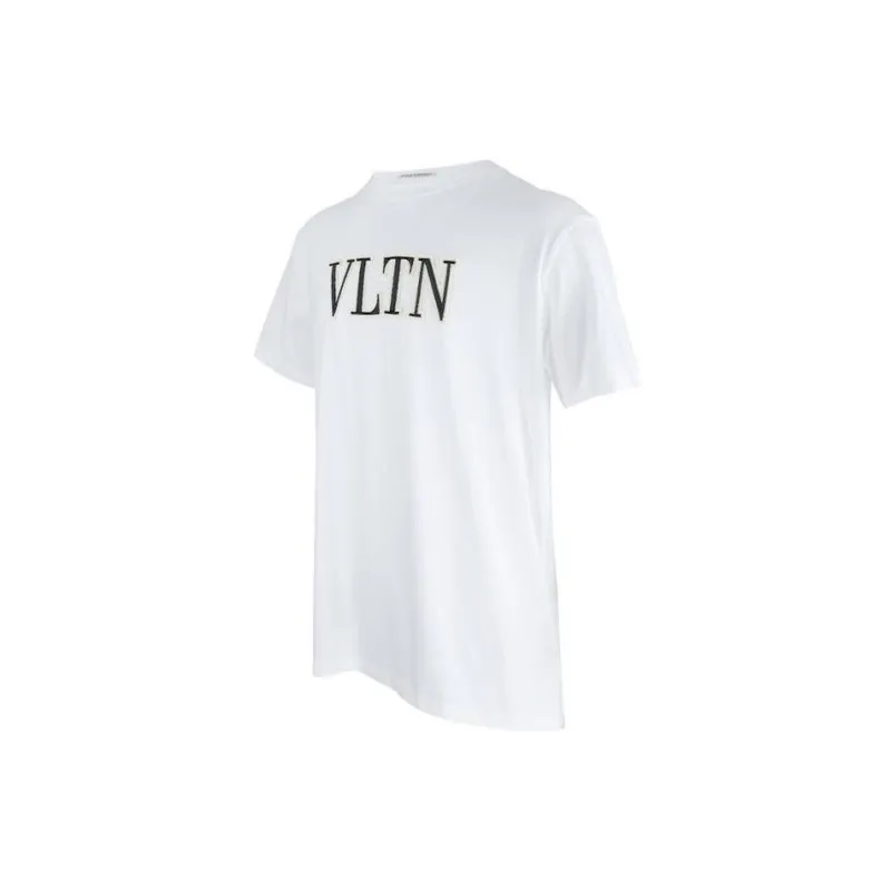 Valentino Vltn Logo Embroidered Crewneck T Shirt-2