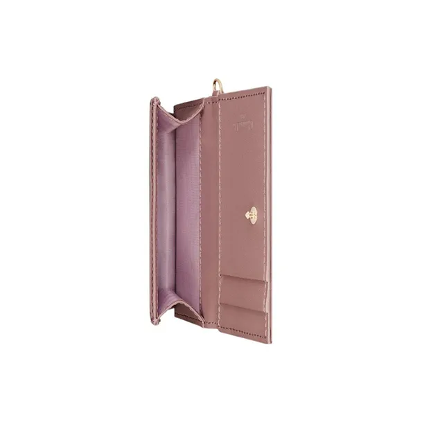 DIOR Lady Dior Lambskin Wallets Card Holders Women's Pink-3
