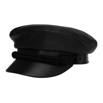 SAINT LAURENT Leather Berets Men's Black