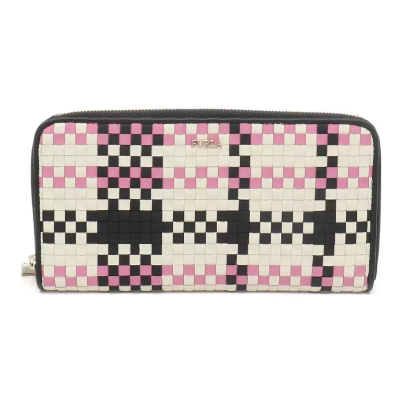 Furla Delicate Calfskin Wallet Women's White Black Pink-0