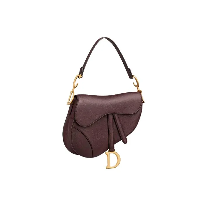 DIOR Saddle Grained Calfskin Saddle Bag Shoulder Bag Crossbody Bag Handbag Women's Red-1