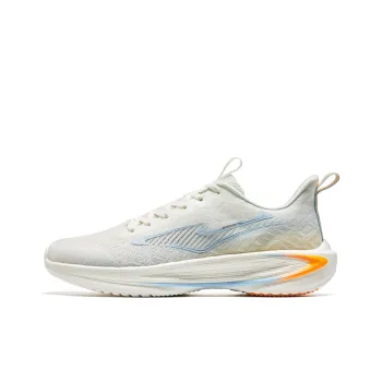 Erke Light Cloud Running Shoes Men Low Top Microcrystal White/Apricot Orange