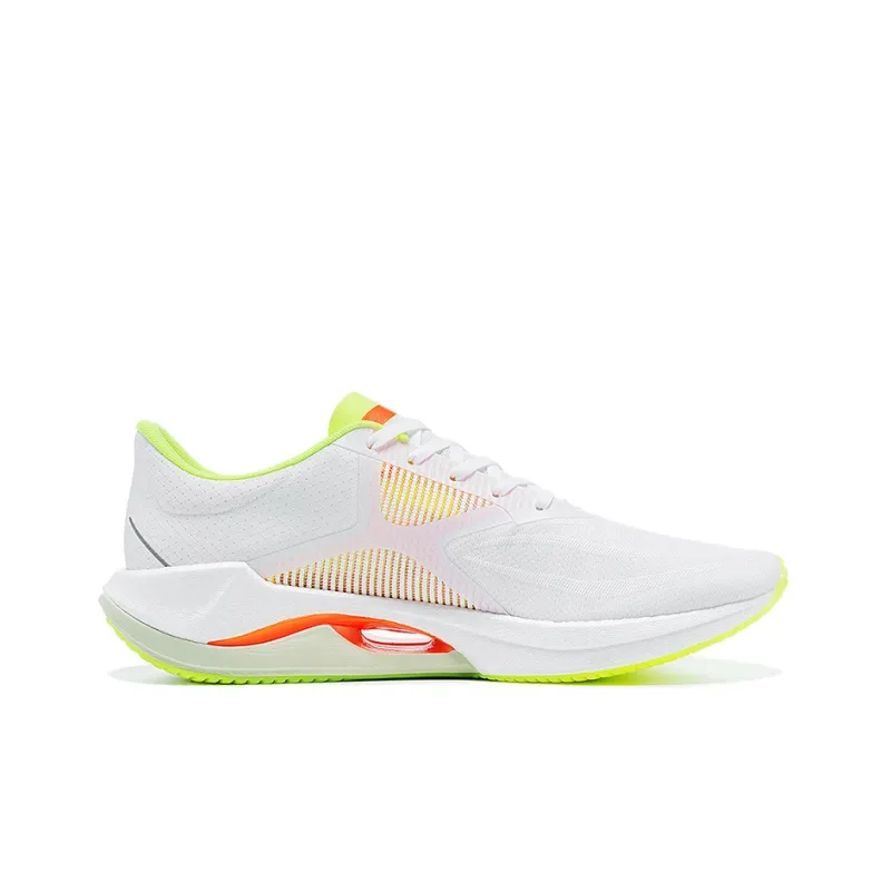 LiNing Cushioned Slip Resistant Abrasion Resistant Low Top Casual Running Shoes Men's White Green Red-1